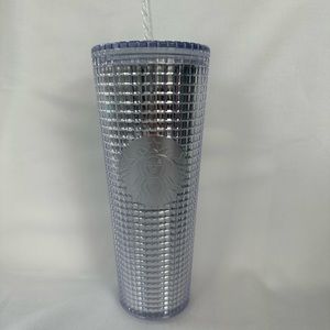 Starbucks Holiday‎ Silver Grid Tumbler 24oz Venti Size New without box/tag